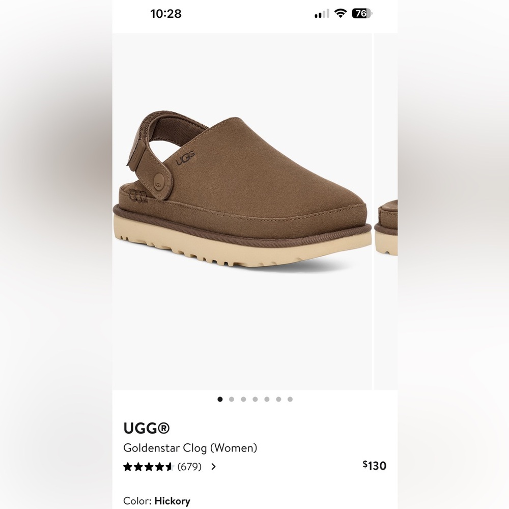 NIB Ugg Goldenstar Clog in Hickory Sz 9 sold out color $130